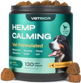 Calming Chews for Dogs Anxiety Relief Duck Flavor Hemp Calming Chews for Dogs with Valerian Root Hemp Seed Oil Turmeric L Theanine Soft Treats fo