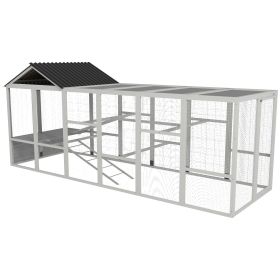Gray Wooden Chicken Coop for 6-10 Chickens with Storage Perches 49"x48"x12.5" Poultry Essentials