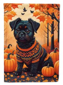 Affenpinscher Fall House Flag Large Porch Sleeve Pole Decorative Outside Yard Banner Artwork Wall Hanging, Polyester, House Size, Multicolor